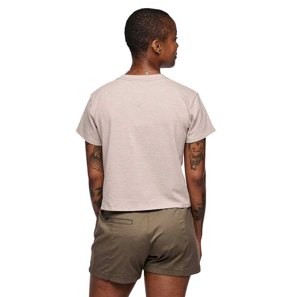 Tees & Tanks>Black Diamond Women'S Bd Stripe Crop Tee