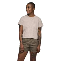 Tees & Tanks>Black Diamond Women'S Bd Stripe Crop Tee
