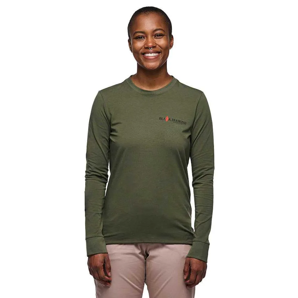 Tees & Tanks>Black Diamond Women'S Heritage Wordmark Long Sleeve Tee